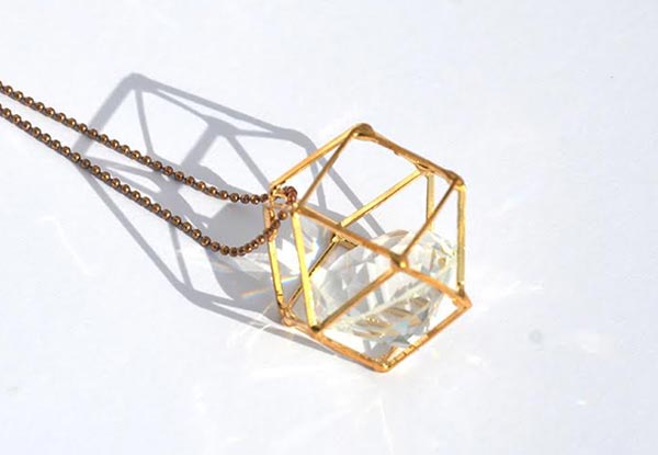 Hexagon Cage Pendant - Two Sizes Available