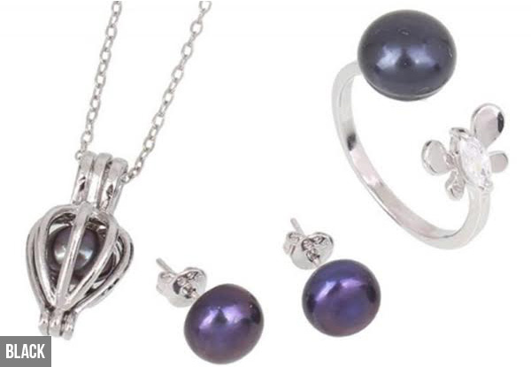 Cultured Pearl Jewellery Set incl. One Oyster to Shuck for Pearl