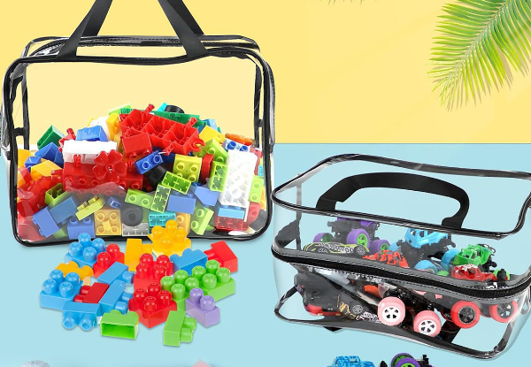 Six-Pack Clear PVC Water-Resistant Storage Bag with Zipper