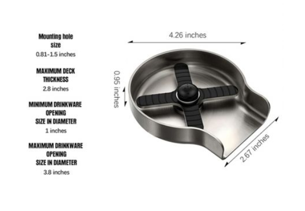 Metal Faucet Glass Rinser for Kitchen Sink