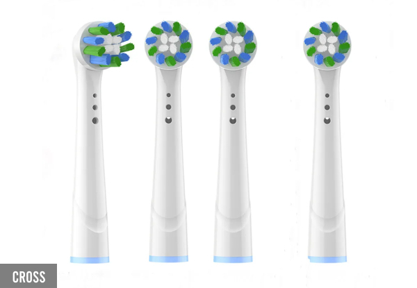 Four-Piece Replacement Brush Heads Compatible with Oral-B Compatible with Electric Toothbrush Heads - Four Options Available