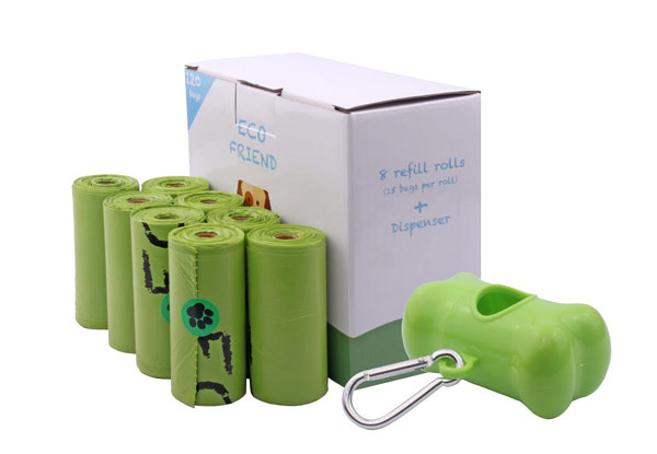 120 Biodegradable Dog Poop Bags with Dispenser