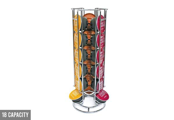 18-Capacity Coffee Pod Display Stand Tower Carousel Compatible with Dulce Gusto - Option for 36-Capacity