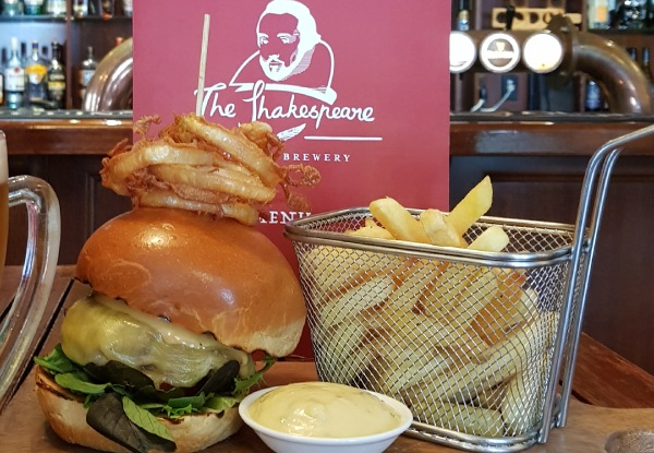 Any Shakespearean Burger & a 300ml Premium Micro Brewed Craft Beer for One Person - Options for up to Eight People - Valid From 3rd January 2020