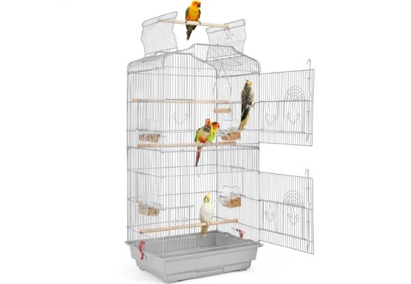 Open Top 41in Metal Bird Cage - Three Colours Available