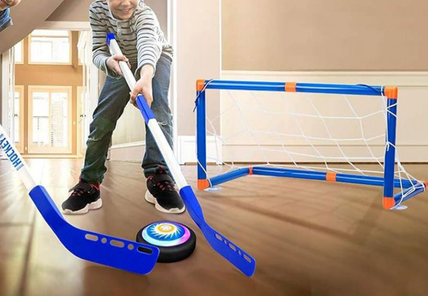 Kids Two-in-One Hover Hockey Soccer Ball Toy Set with LED