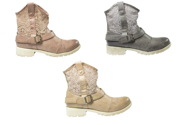 Women’s Short Lace Designer Boot with Low Block Heel - Three Colours Available