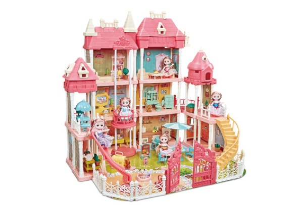 Doll House Playset with 12 Rooms & Three Storeys