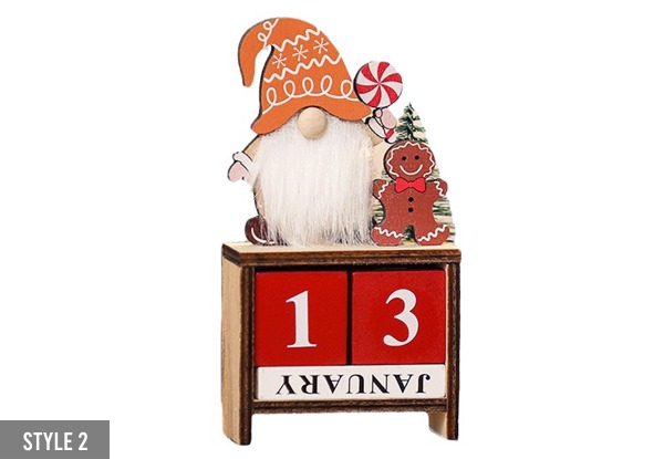 Portable Santa Design Christmas Calendar Ornament - Available in Two Styles & Options for Two-Pack