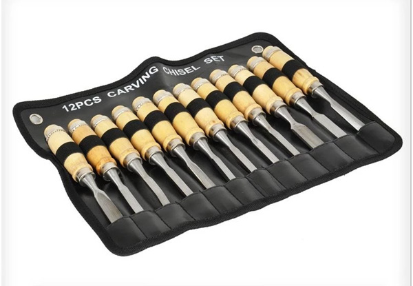 12-Piece Wood Carving Set with Free Delivery