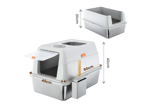 Two-in-One XL Enclosed Cat Litter Box with ABS Lid Carbon Filters