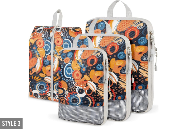 Four-Piece Travel Packing Cubes Set - Available in Four Styles