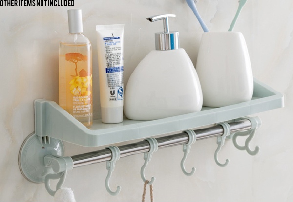 Bathroom Suction Cup Shelf - Option for Two & Two Colours Available with Free Delivery