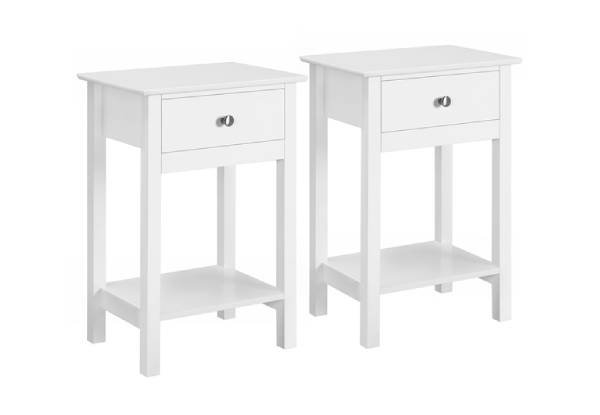 Two-Piece Wood Bedside Night Stand - Two Colours Available