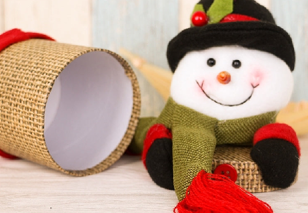 Christmas Snowman Linen Gift Box