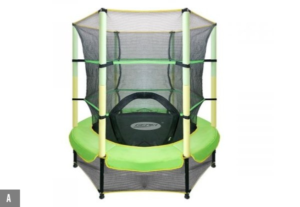 Kids Trampoline with Safety Enclosure Net - Two Options Available