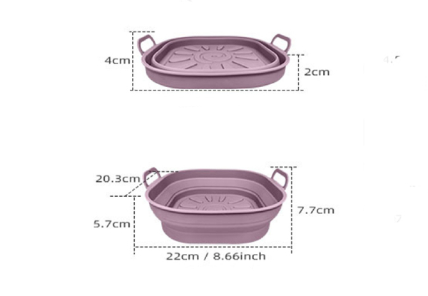 Foldable Air Fryer Silicone Baking Pan - Six Colours Available