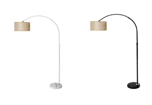 Height-Adjustable LED Floor Lamp with Marble Base - Two Colours Available