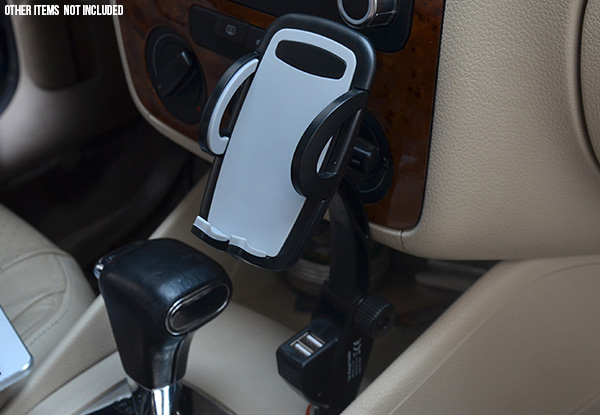 Three-in-One Dual USB Smartphone Mounting Car Charger - Two Colours Available