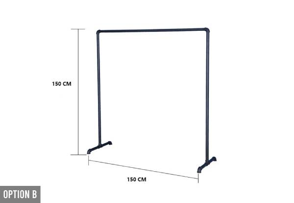 Industrial Freestanding Pipe Clothing Rack Range - Six Options Available