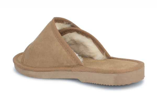 Ugg Australian-Made Water-Resistant Essentials Classic Unisex Sheepskin Open Toe Adjustable Strap Suede Scuffs - 10 Sizes Available