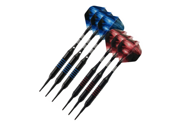 Three-Piece Set of Professional Plastic Tip Darts with Storage Case - Two Colours Available