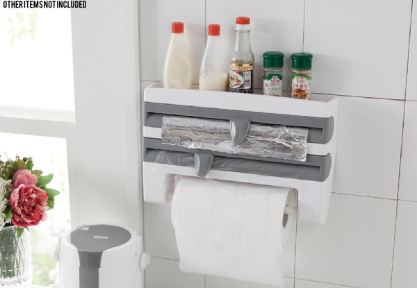 Wall-Mount Paper Towel Holder & Food Wrap Dispenser