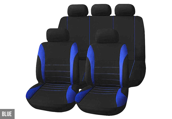 Nine-Piece Universal Car Seat Cover - Three Colours Available