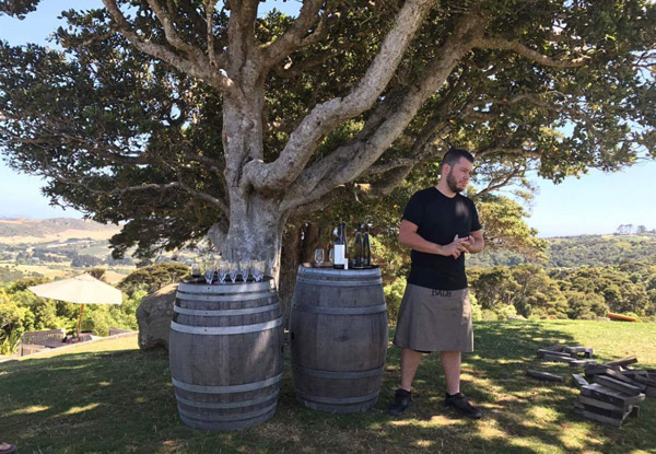 $99 for Wine Tastings at Three Vineyards on Waiheke Island, BBQ, Pick Up & Drop Off to the Ferry Terminal – Options for up to Eight People