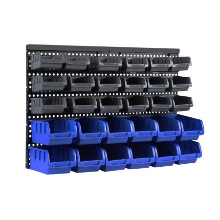 30-Piece Wall Mounted Tool Storage Bins