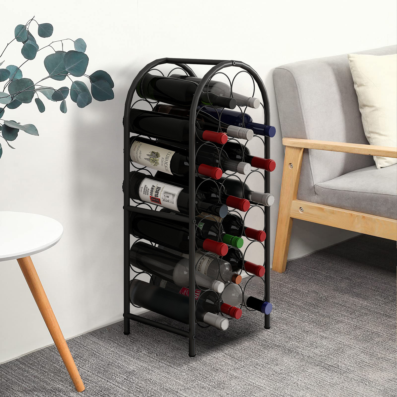 Freestanding Floor Metal Wine Rack