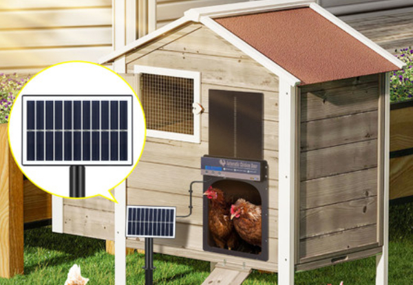 Petscene Solar Powered Auto Chicken Coop Door with Three Charging Ways & Control Modes