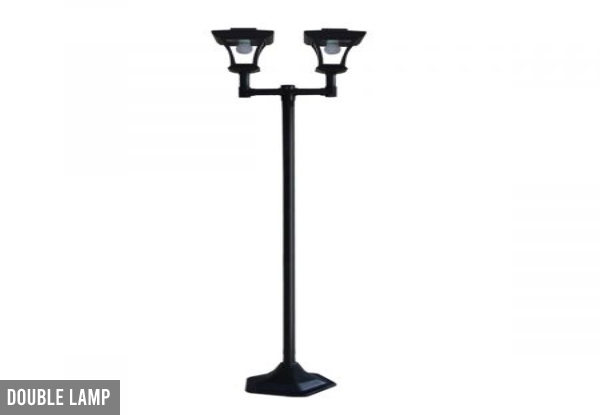 Deluxe Outdoor Solar-Powered Garden Lamp Post - Two Options Available