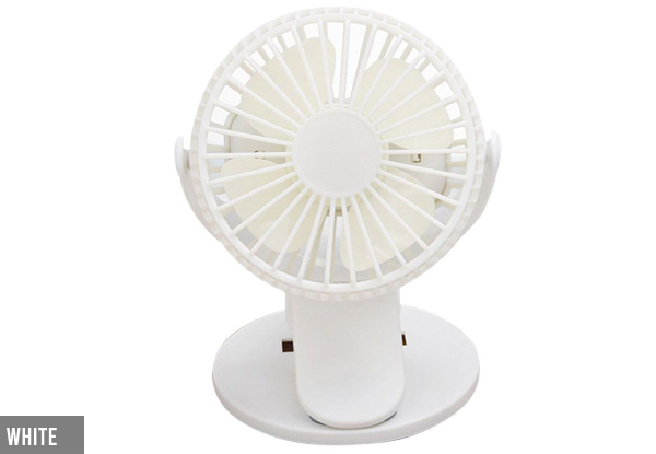 Portable Desk Clip-On Fan - Four Colours Available & Option for Two-Pack