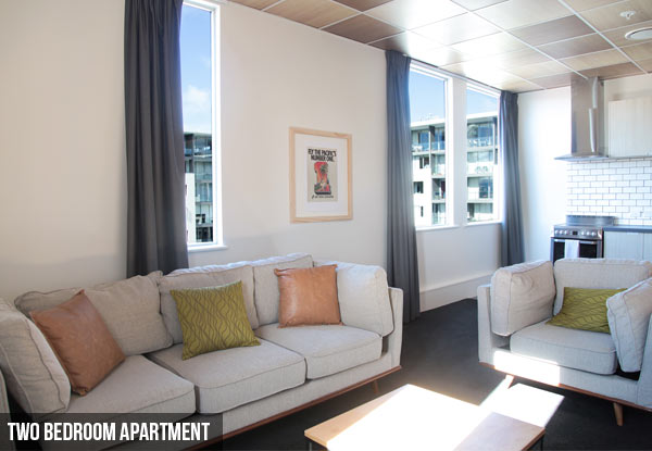 One-Night Summer Wellington Getaway for up to Four-People in a Two-Bedroom Apartment incl. Unlimited Wifi, $40 Dining Voucher & Gym Access to Les Mills - Options for Two-, or Three-Night Stays