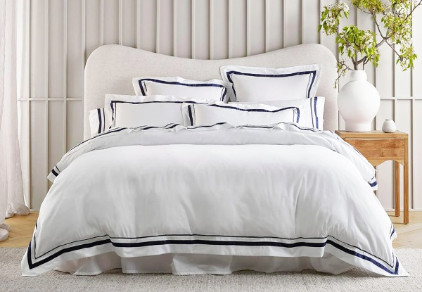 Renee Taylor Cloud Egyptian Cotton Quilt Cover Set - Available in Two Colours, Three Sizes & Option for Extra European Pillowcase