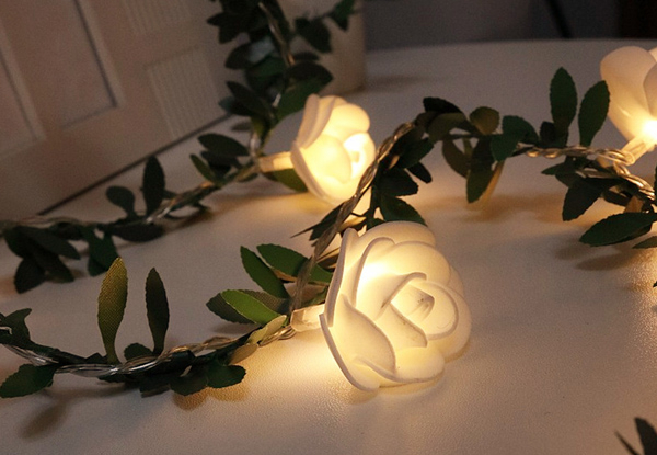 LED Rose Fairy Lights Garland - Three Sizes Available with Free Delivery