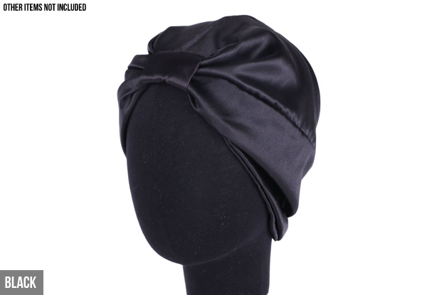 Double-Layered Satin Elastic Turbans - Four Colours Available & Option for Two-Pack