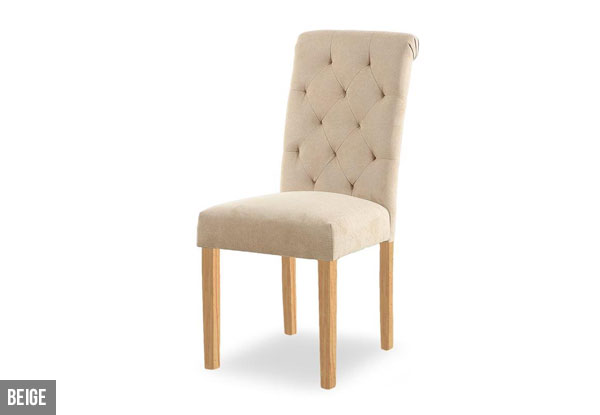 Two Fabric Dining Chairs - Two Colours Available