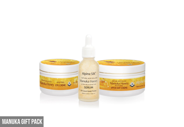 Alpine Silk Manuka Honey Skincare Range - Option for Manuka Moisture Crème & Hand/Nail Crème Pack, or Manuka Gift Pack