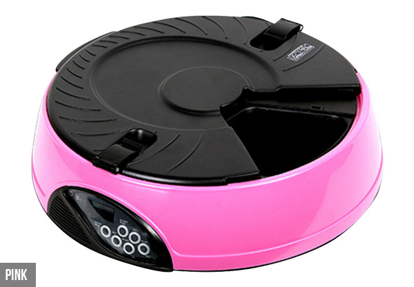 Six-Meal Automatic Pet Feeder - Three Colours Available