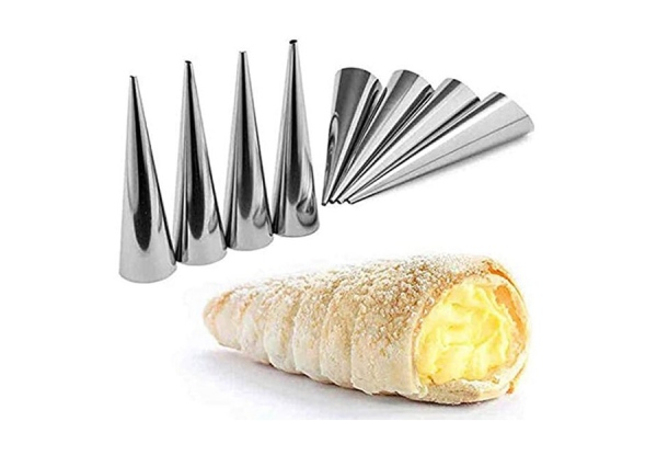 Four-Piece Set of Baking Pastry Cream Horn Moulds - Option for Two Sets