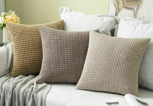 Two-Pack Corduroy Cushion Cover - Available in Five Colours & Option for Four-Pack