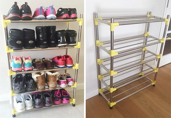 $26 for a Five-Tier Stainless Steel Shoe Rack