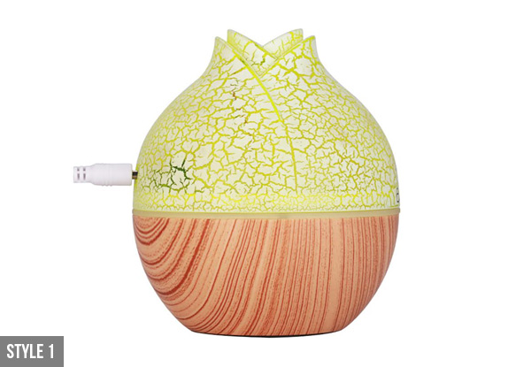 Aromatherapy Diffuser with LED Light - Four Styles Available with Free Delivery