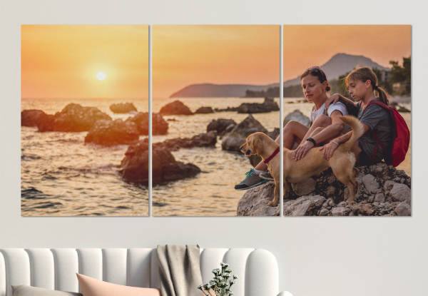Personalised Three Panel Split Canvas - Five Sizes Available