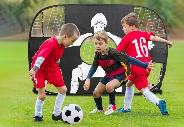 Two-in-One Kids Soccer Pop-Up Goal Net