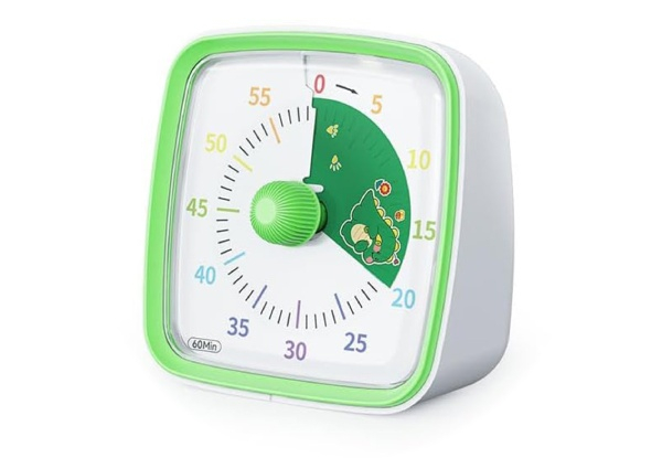 60-Minute Visual Timer Countdown Clock - Available in Three Colours & Option for Two-Pack