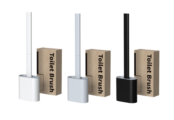 Flex Silicone Toilet Brush with Holder - Available in Three Colours