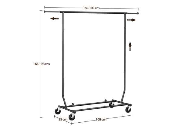 Adjustable Heavy-Duty Industrial Clothes Rack - Two Colours Available